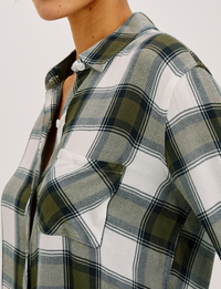Hunter Plaid Flannel, Olive/Ivory