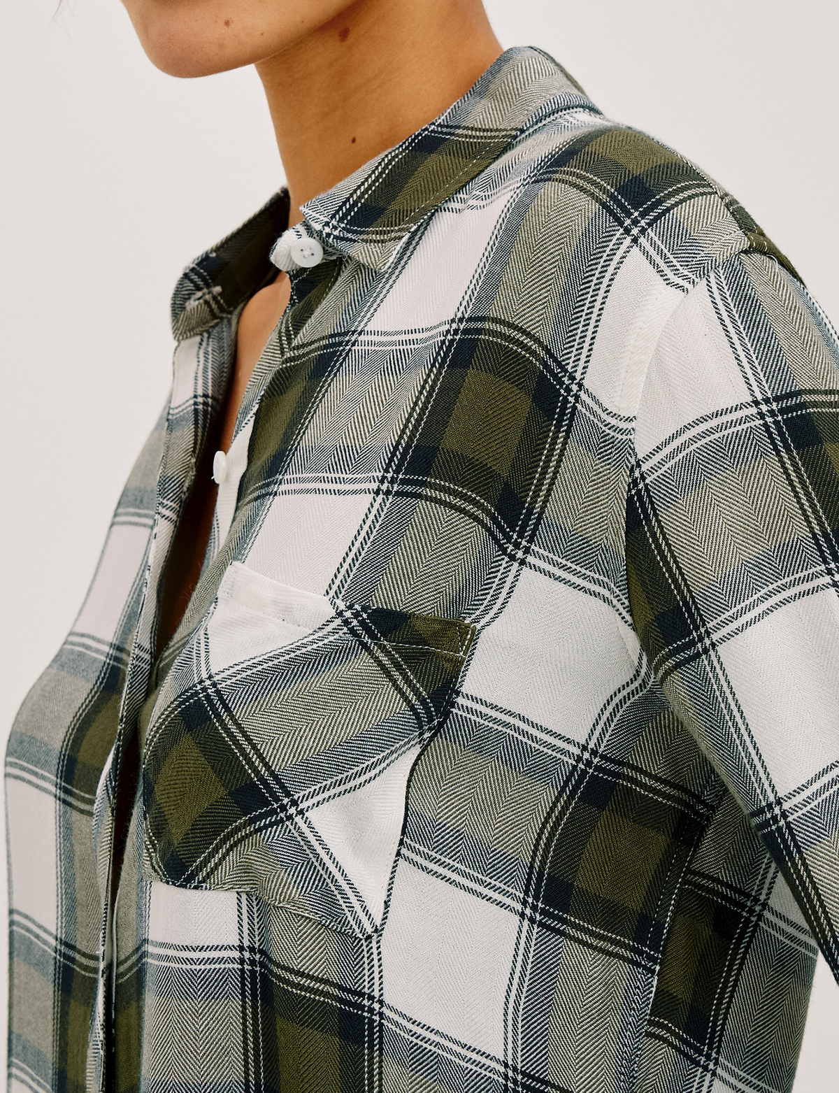 Hunter Plaid Flannel, Olive/Ivory