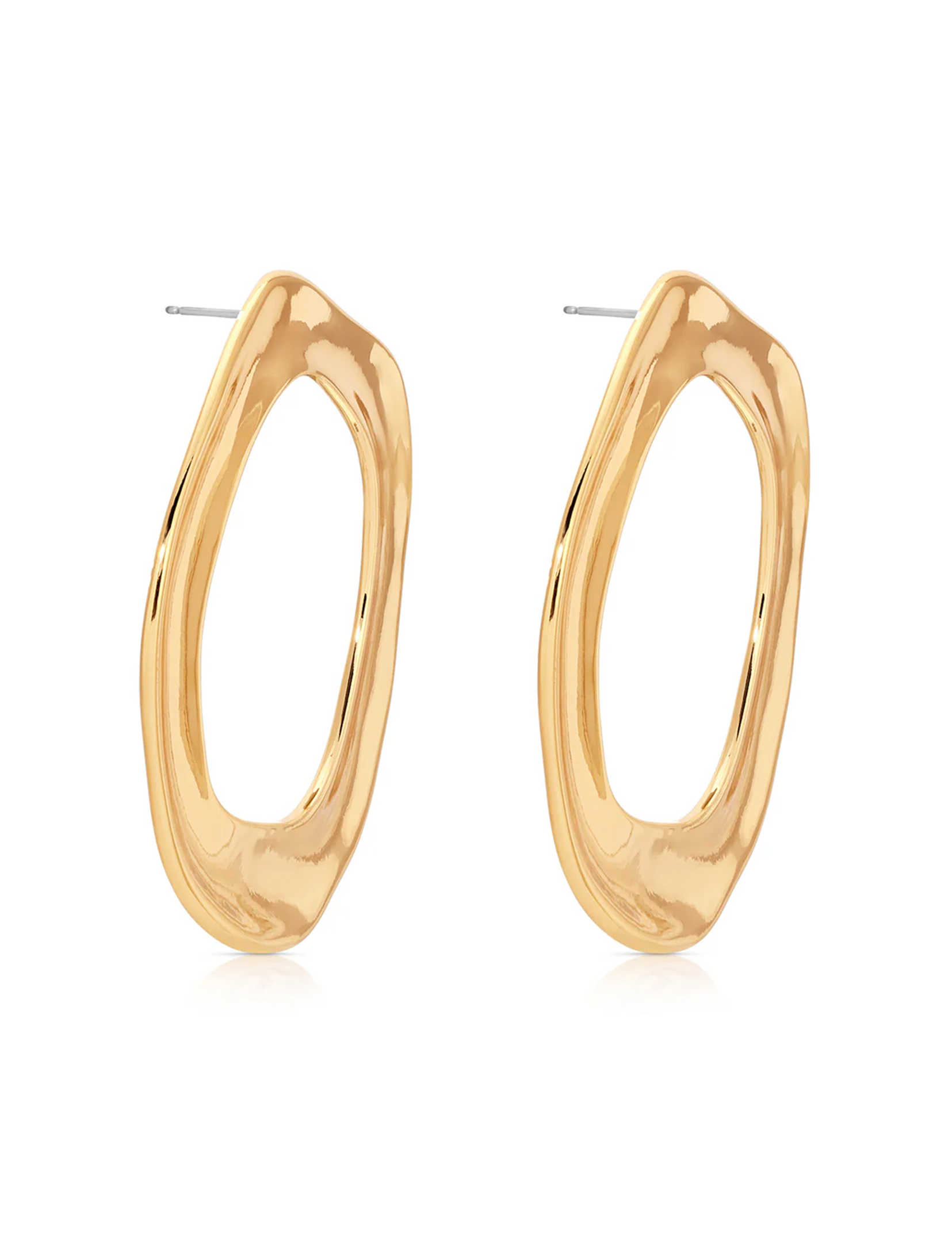 Open Circle Earrings, Gold