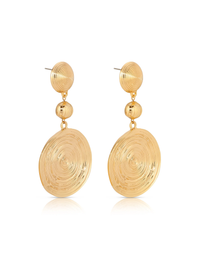 Swirl Pendant Earrings, Gold