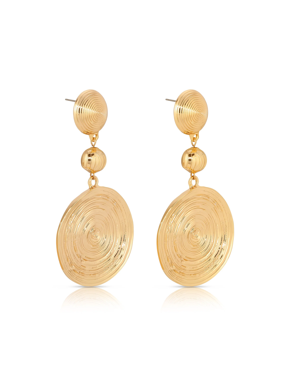 Swirl Pendant Earrings, Gold