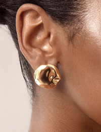 Molten Button Studs, Gold
