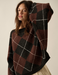 Argyle Sweater, Brown/Black