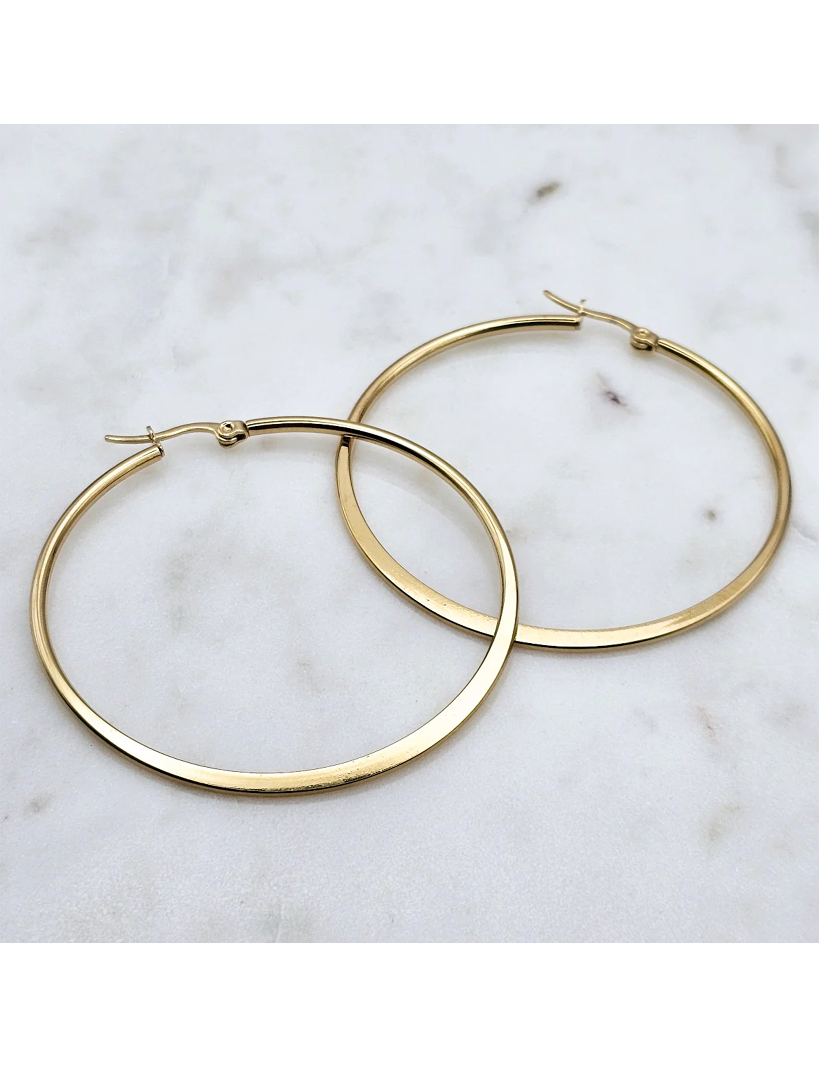 Classic Gold Hoops, Large