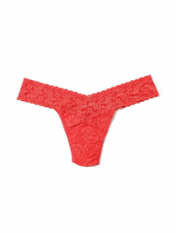 Signature Lace Low Rise Thong, Hibiscus Bloom Pink