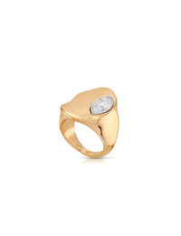 Liquid Crystal Statement Ring, Gold
