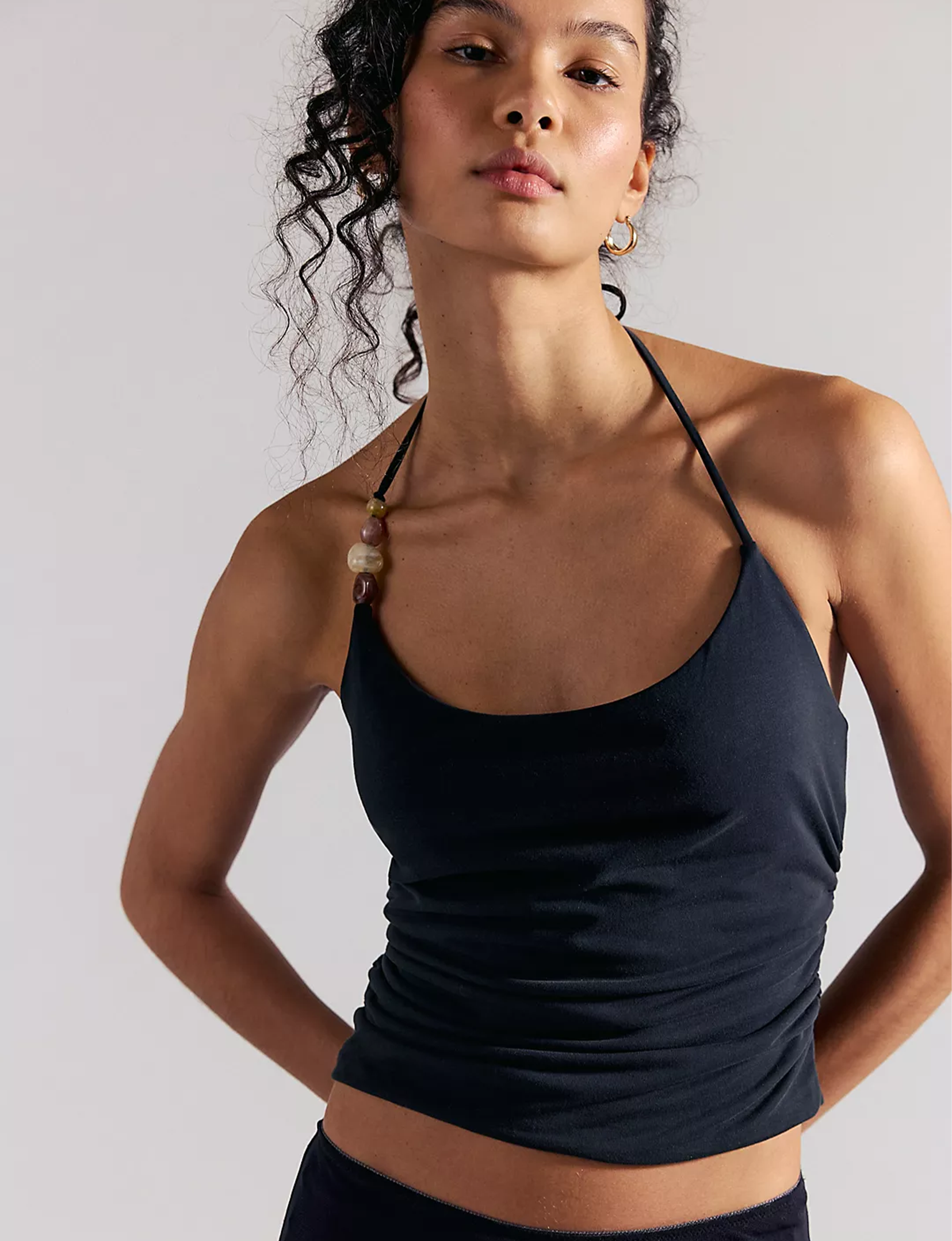 Toni Beaded Tank, Black