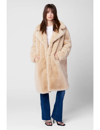 Faux Fur Oversized Coat, Oatmeal Crush