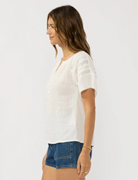 Tiana Gauze Top, Off White