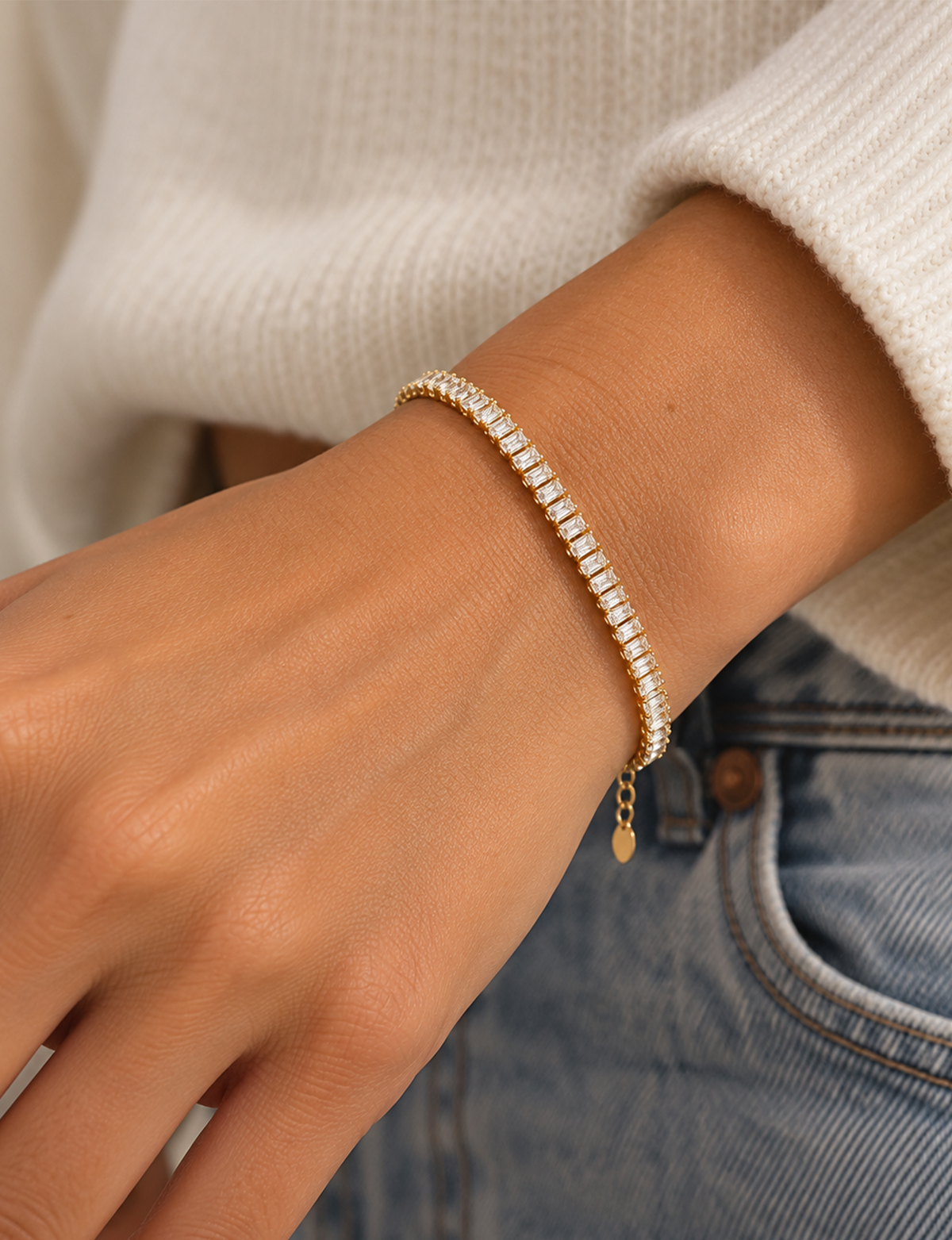 Sheila Tennis Bracelet, Gold