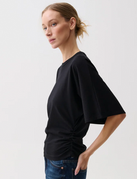 Veronica Kimono Fitted Tee, Noir