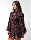 Napoleon Dress, Brown Floral