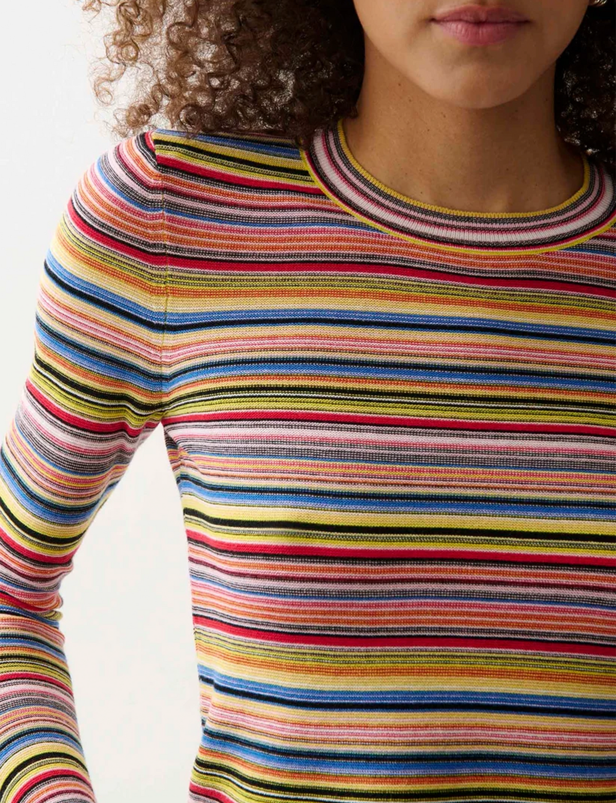 Madison L/S Crew Sweater, Multi Stripe