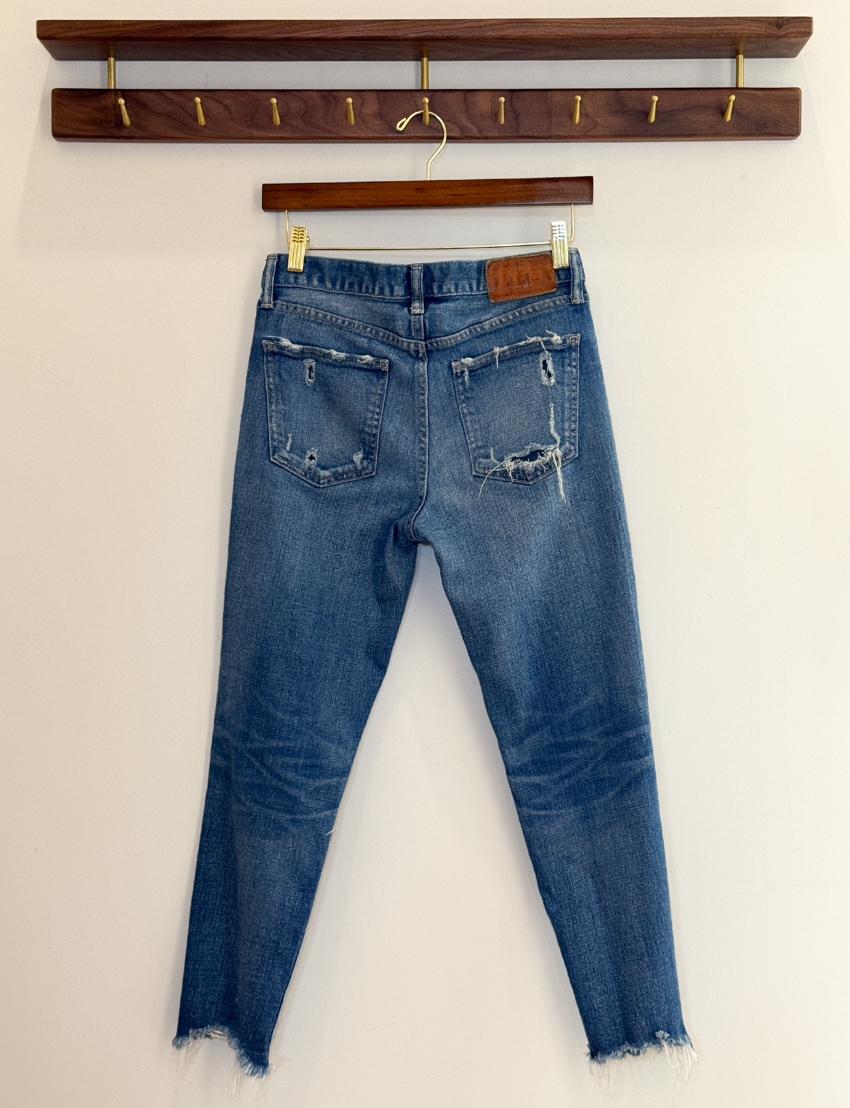 Moussy Distressed Skinny Jeans, Medium Wash