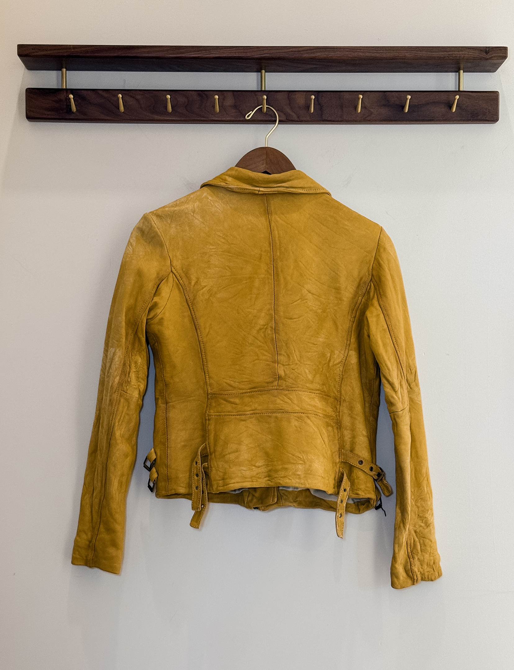 Doma Leather Jacket, Yellow