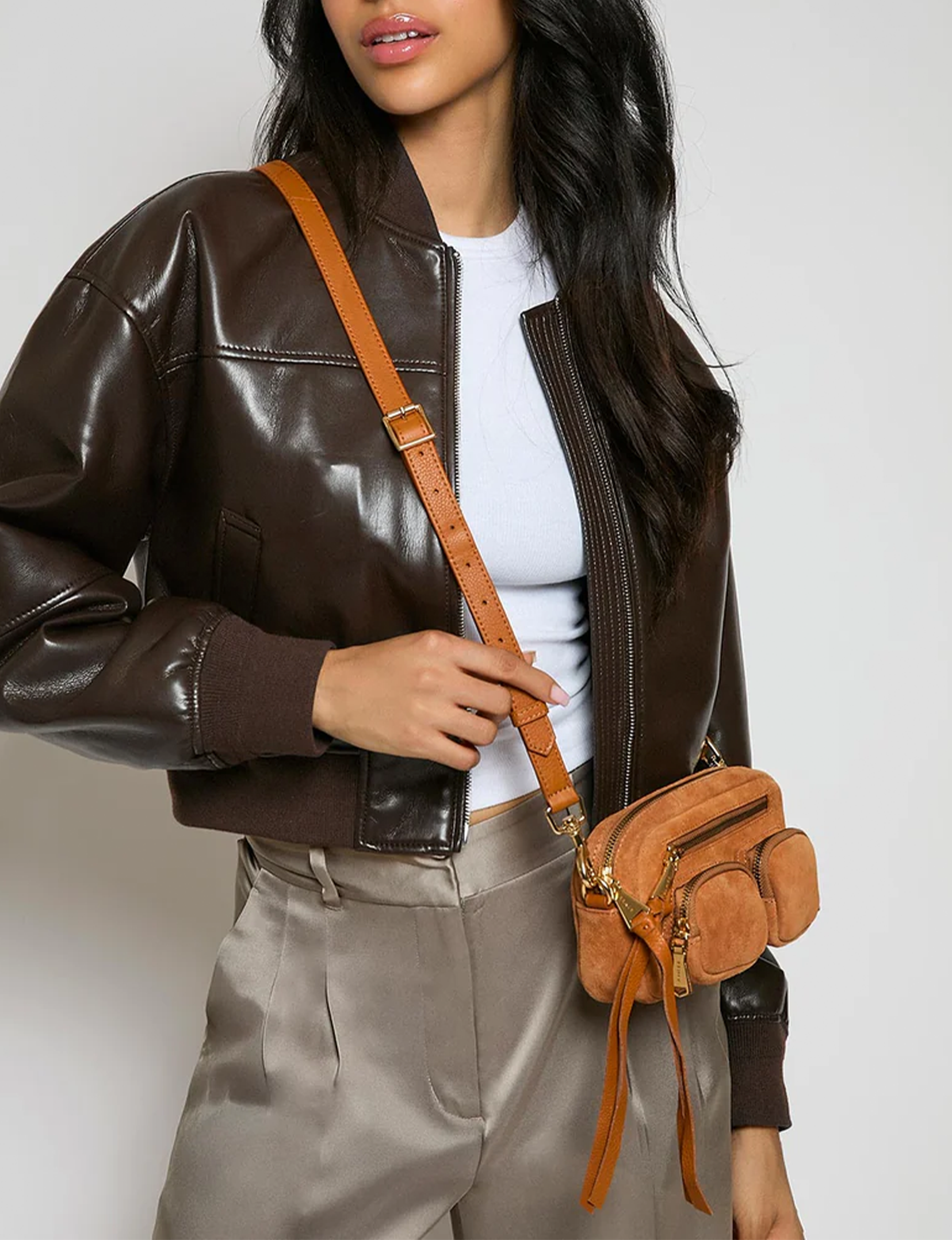 Away We Go Crossbody, Rustic Caramel Suede