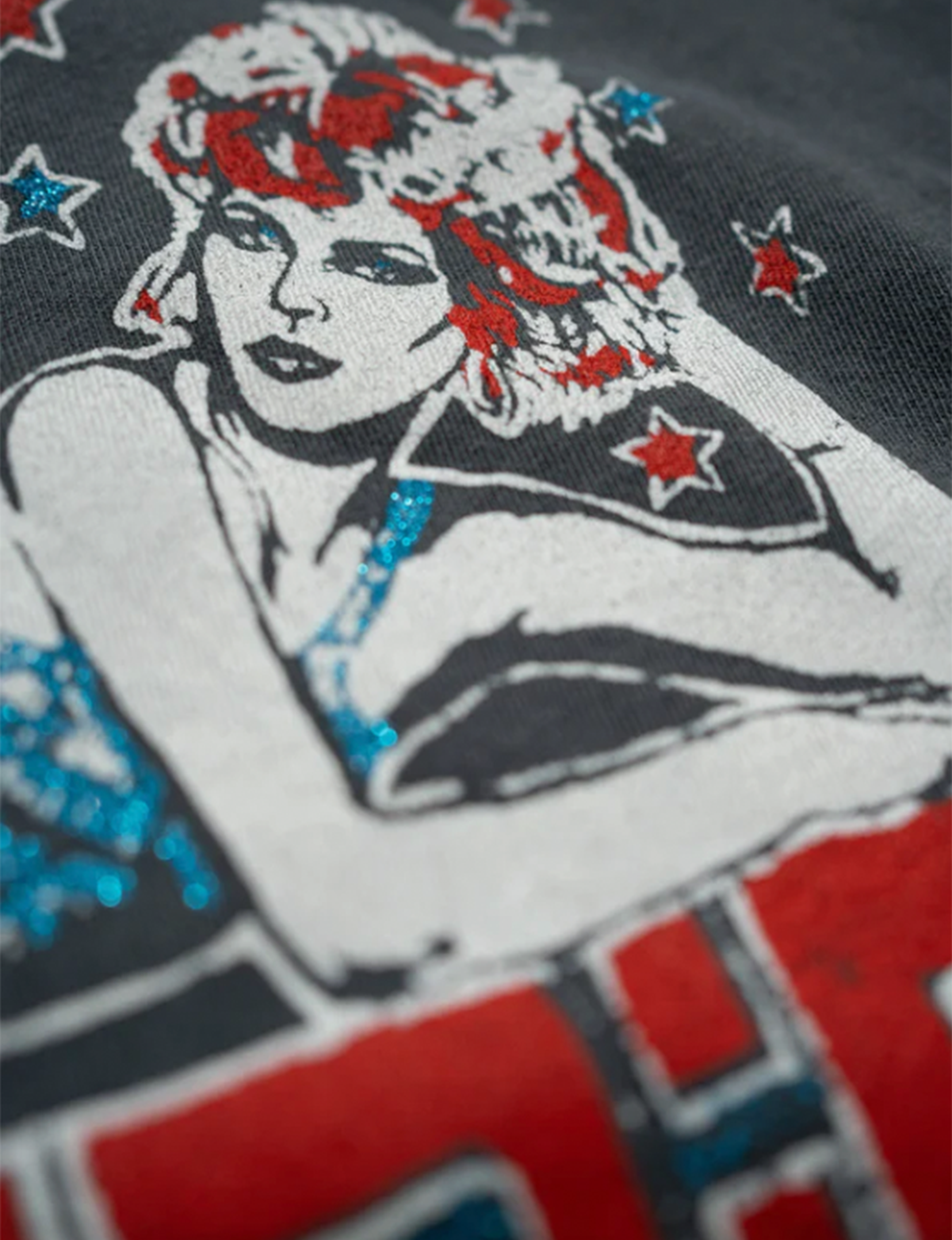 Blondie American Stars Cropped Crew Tee, Dusk