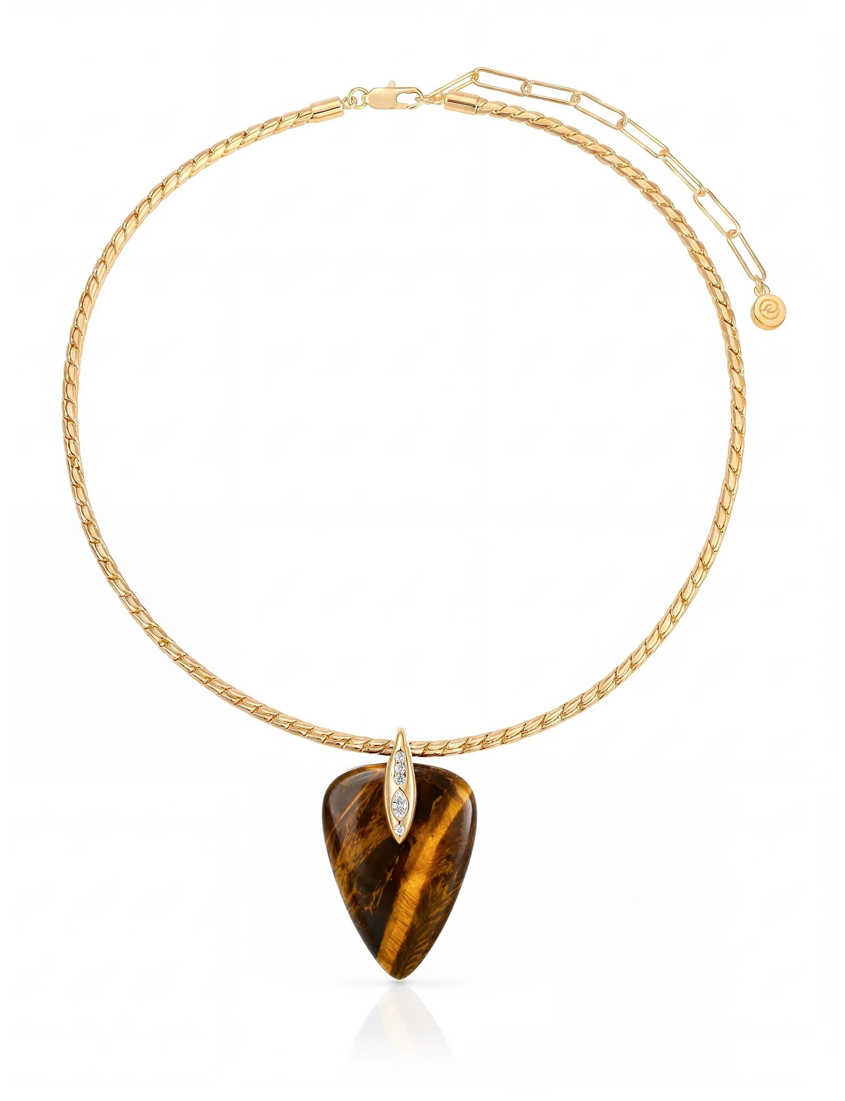 Solstice Pendant Choker, Tiger Eye