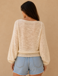 Burnout Dolman Sweater, Cream
