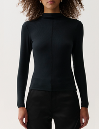 Dara L/S Funnel Top, Noir