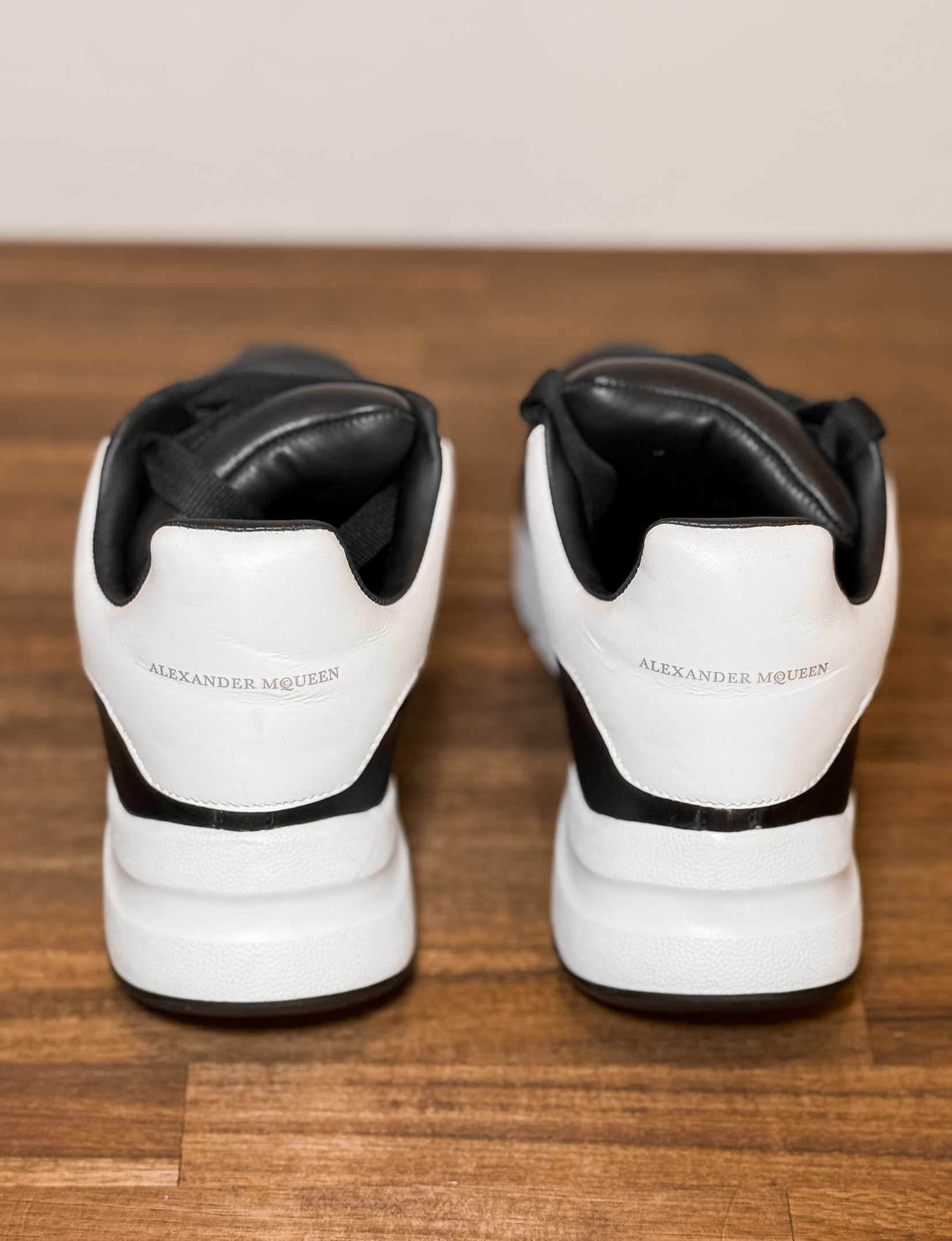 Alexander McQueen Oversized Runner Sneakers, Black/White