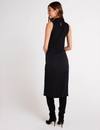 Mock Neck Midi Dress, Black