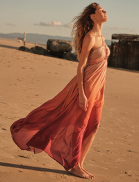 Ombre Halter Maxi Dress, Sunburn