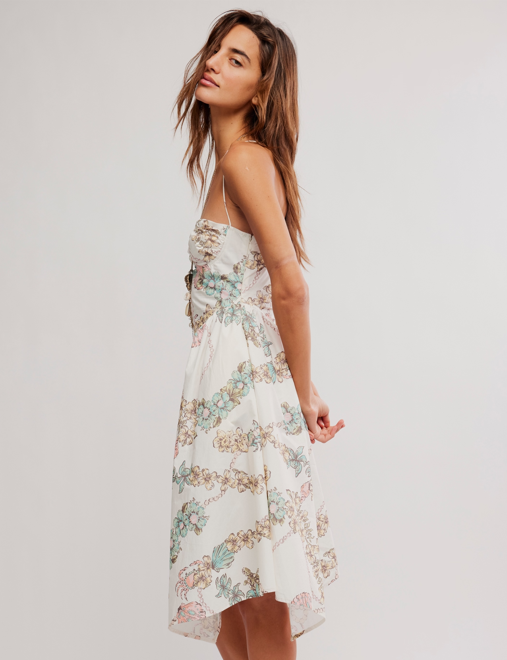 Cherished Printed Midi Dress, Ivory/Combo