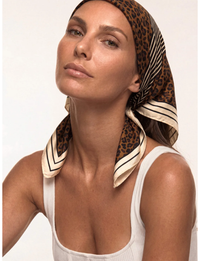 Leopard Stripe Scarf, Brown