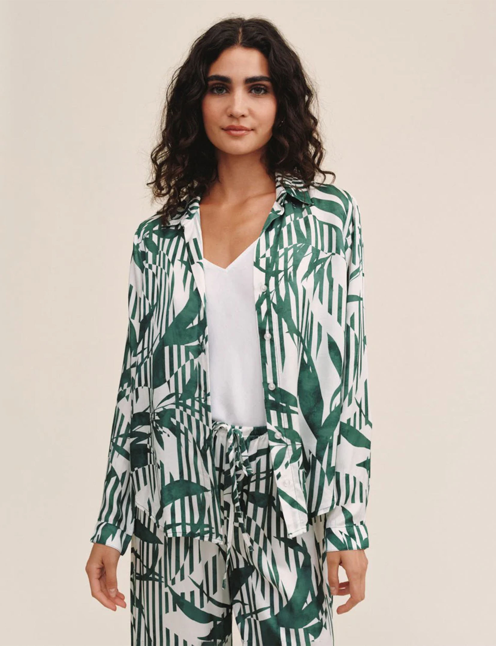 Classic Button Down, Palm Paradise