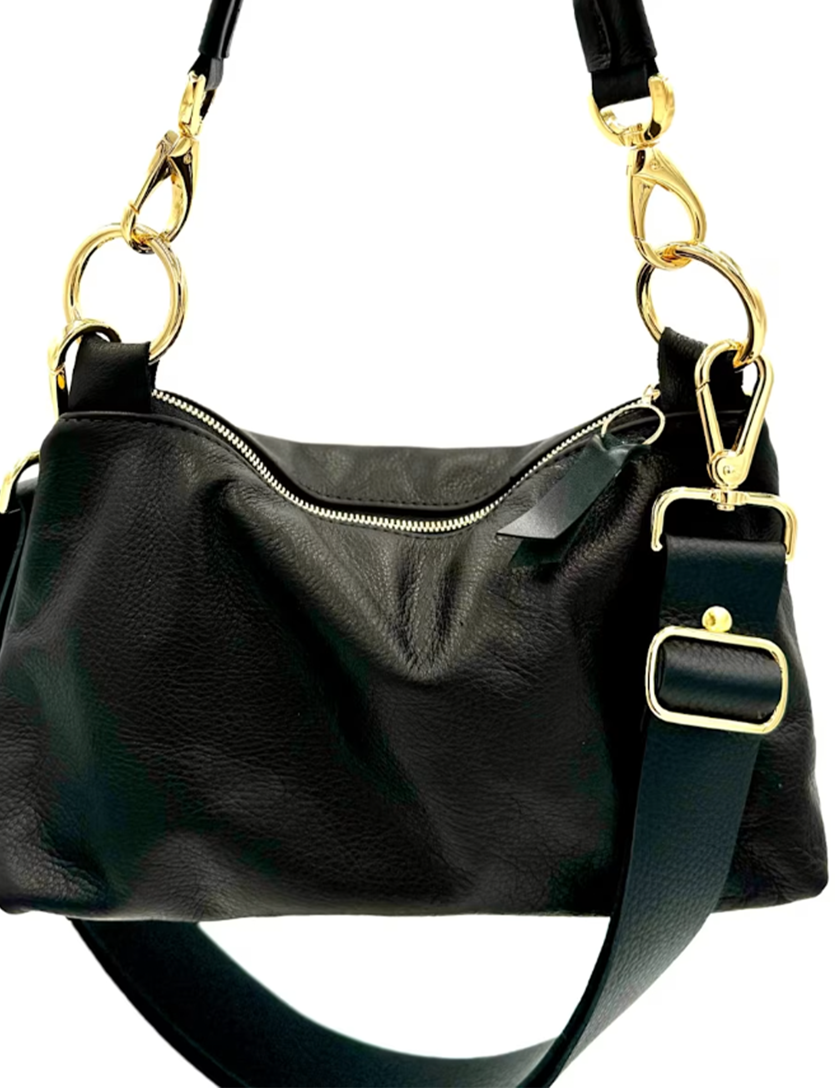 Lou Lou Shoulder Crossbody Bag, Black/Gold