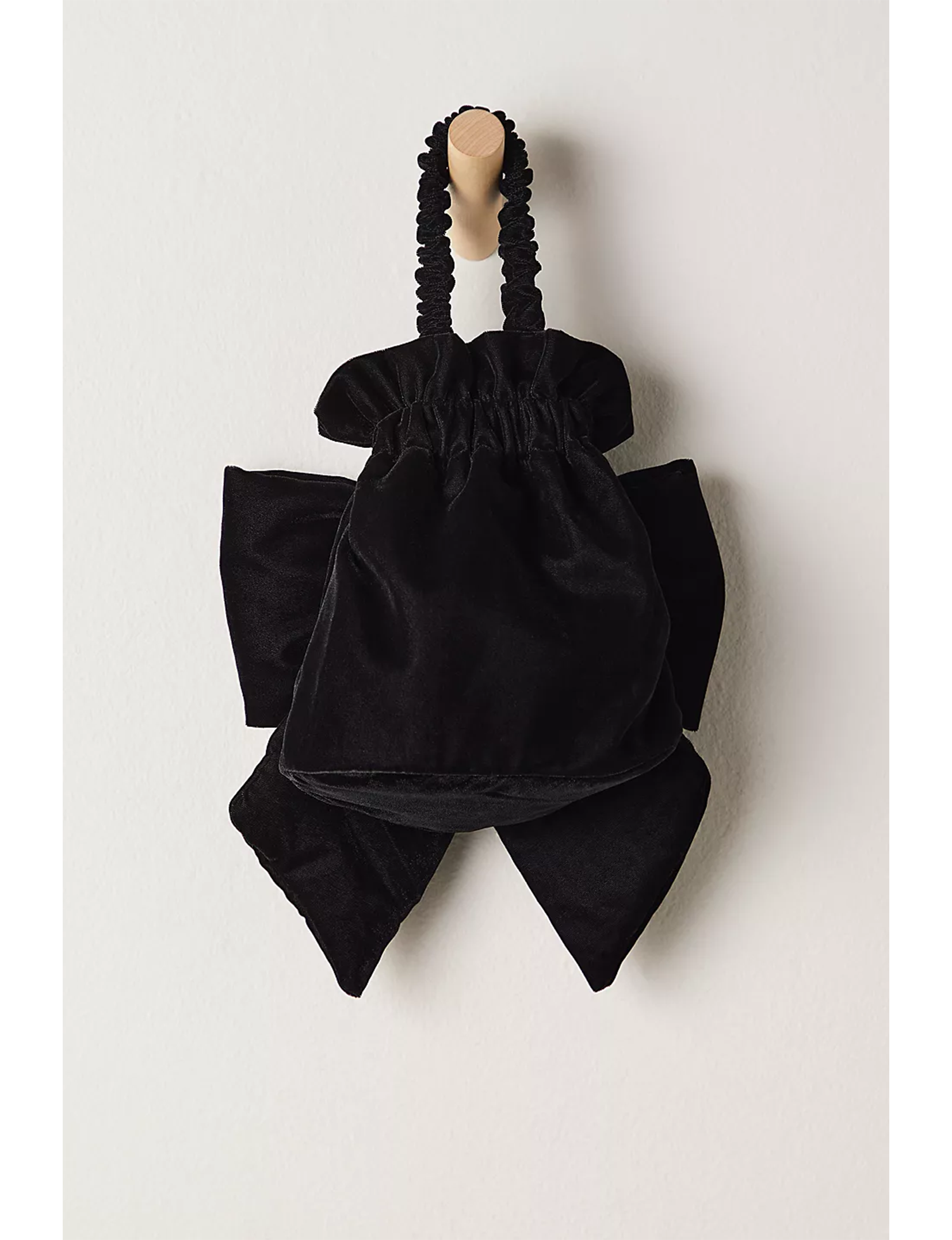 Belle Velvet Bow Bag, Black