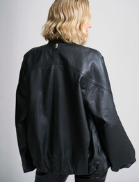 Kylie Oversized Bomber, Black