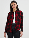 Hunter Plaid Flannel, Diffused Cardinal Black