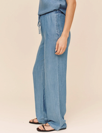 Wide Leg Drawstring Pant, Indigo Harbor
