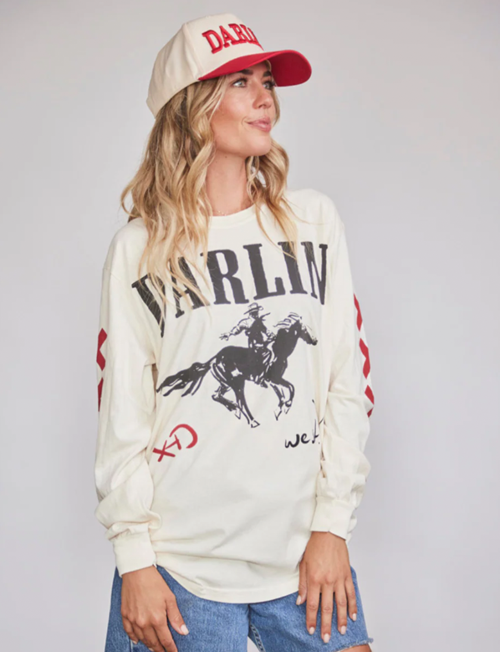 Snapback Hat, Red/Cream