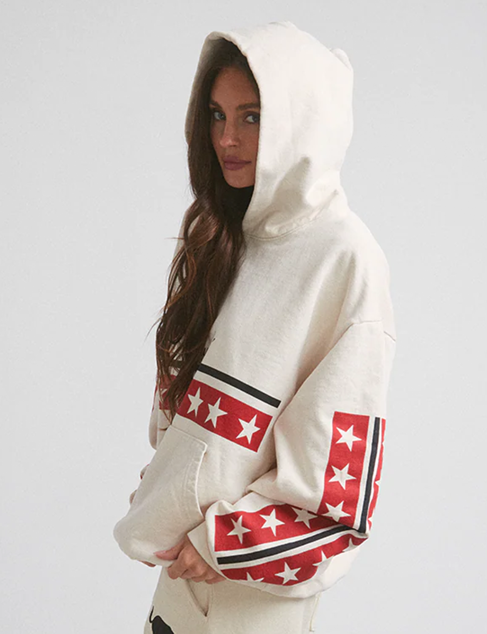 Spangled Hoodie, Creme