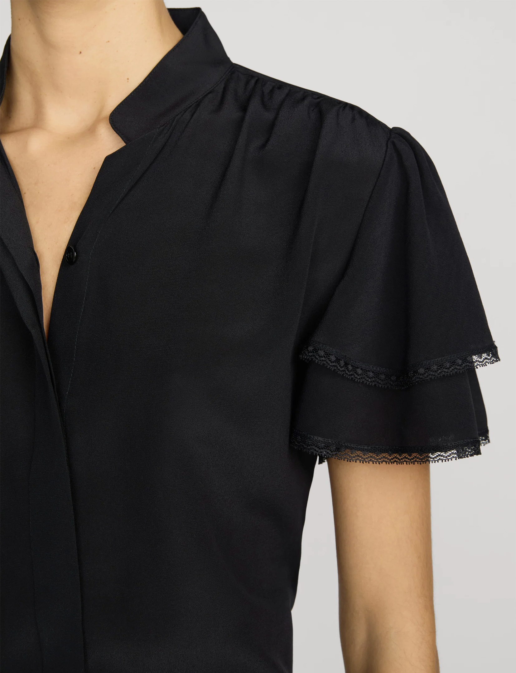 Silk Arcadia Top, Black