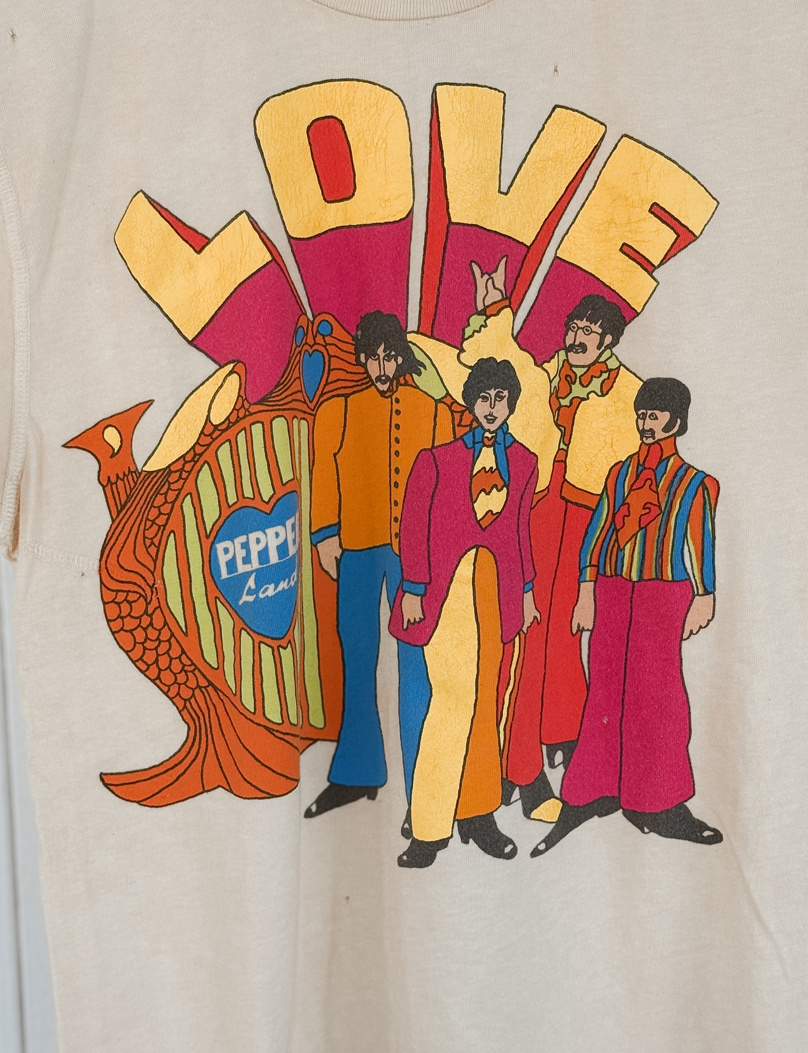 The Beatles Crew Tee, Tea Stained – Punch Clothing The Beatles Crew Tee, Tea Stained – Punch Clothing