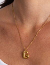 Bubble Initial Necklace, Gold