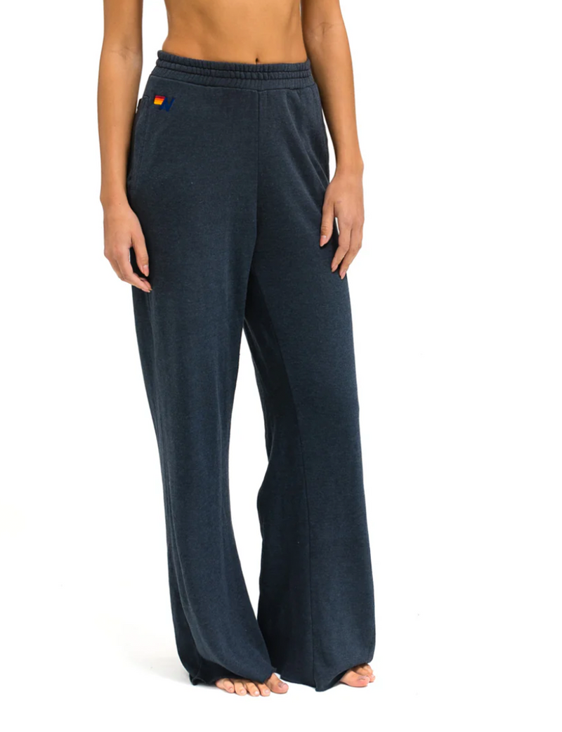 Womens Wide Leg Pocket Sweatpants, Charcoal