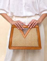 Triangle Tote, Tan Leather