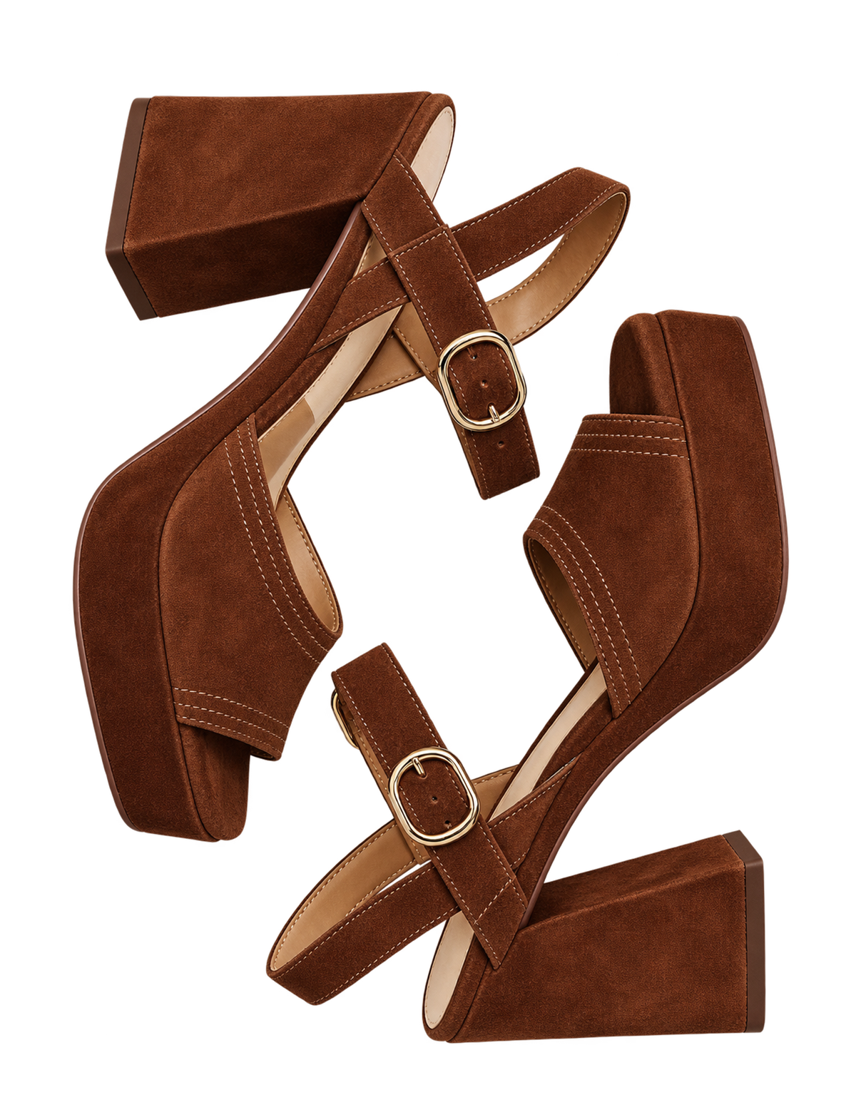 Fatima Platform Heel, Cocoa Suede