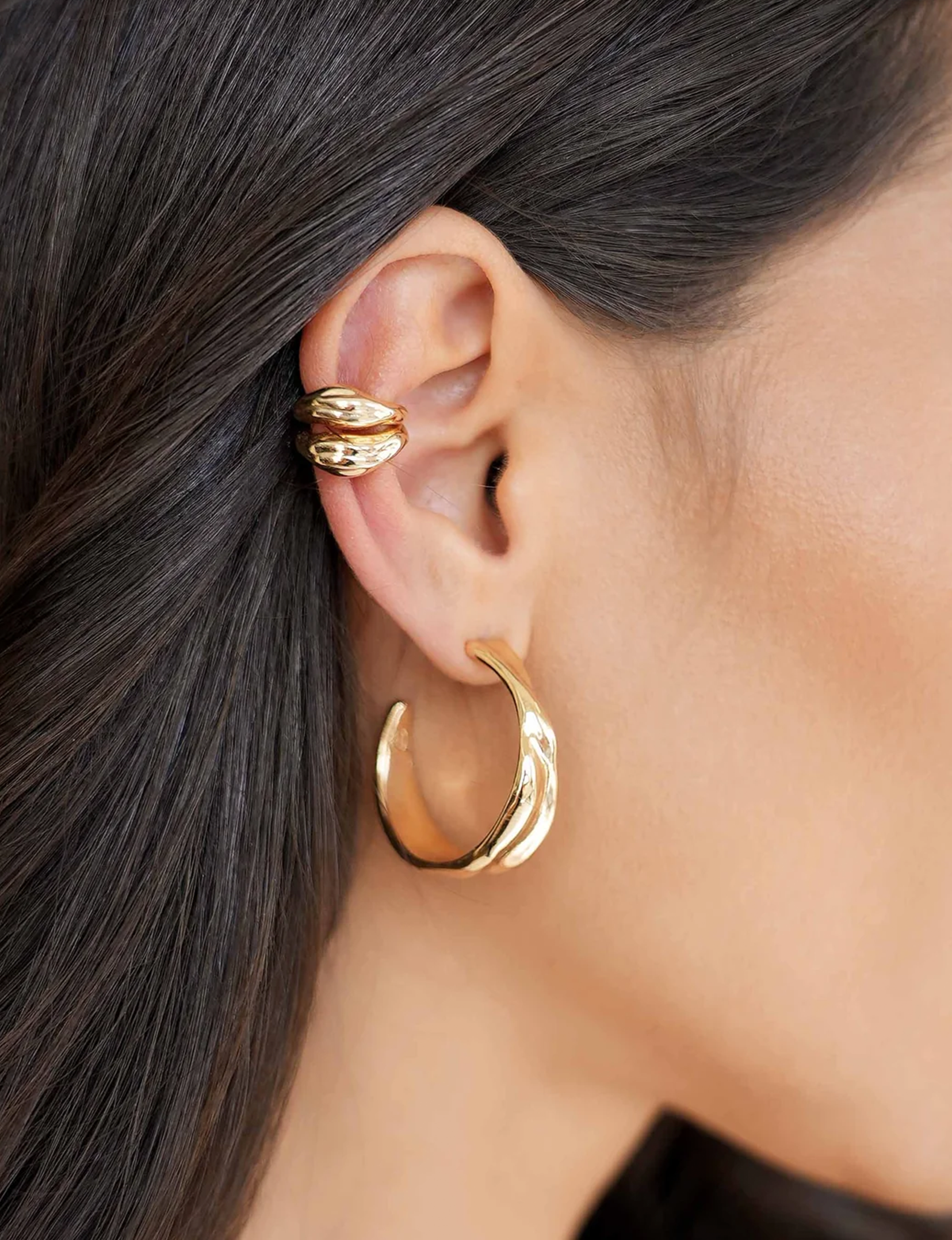 Liquid Luxe Hoops, Gold
