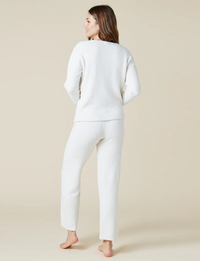 Solid Marshmallow V-Neck Lounge Set, Almond