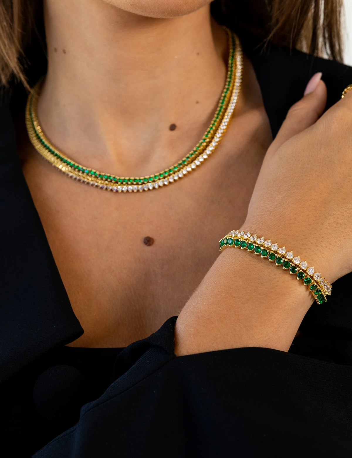 Melinda Tennis Bracelet, Gold