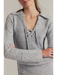 Milena Mini Sweater Dress, Grey Heather/Combo