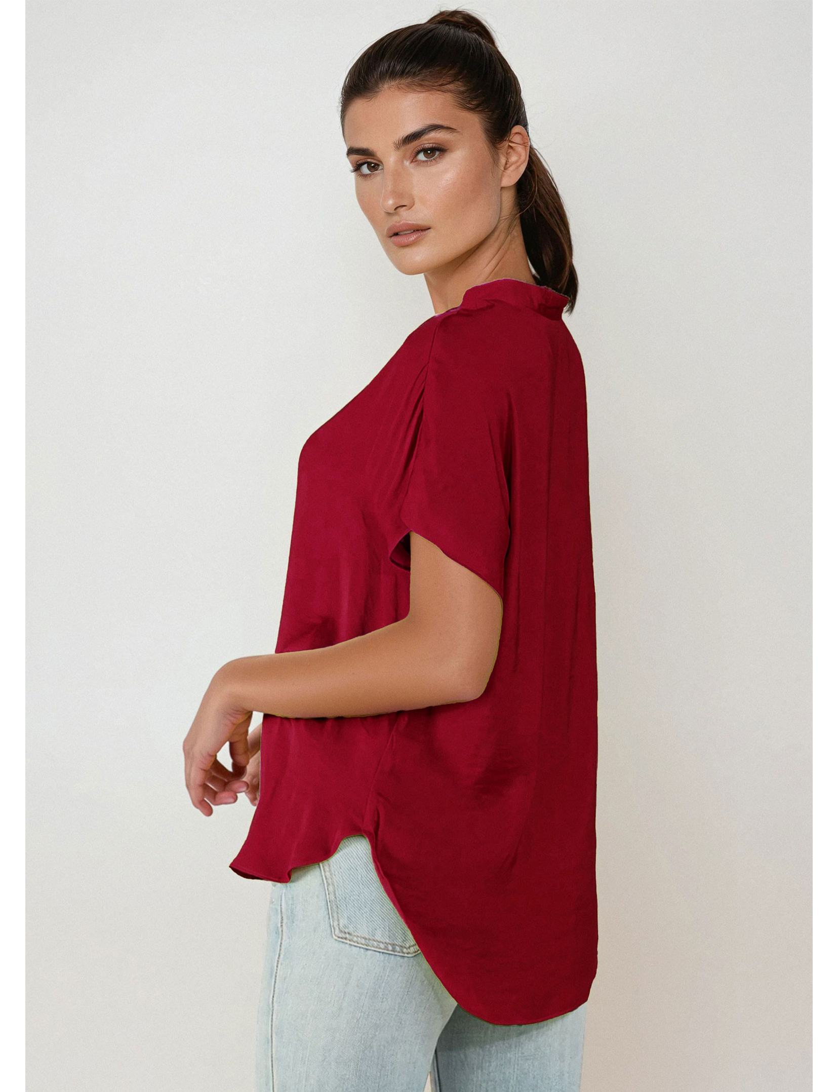 Fallon Blouse, Crimson Red