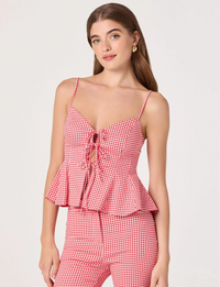 Alma Top, Red Gingham
