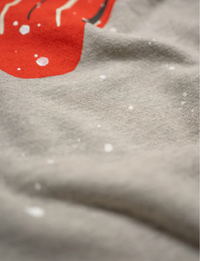 Rolling Stones Tongue Shrunken Crew Fleece, Heather Grey